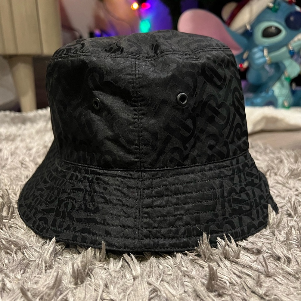 Burberry 
Black jacquard monogram bucket hat